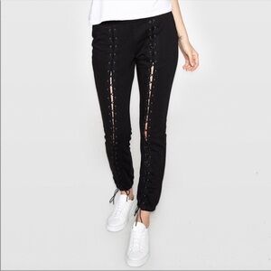 Pam & Gela Corset Lace-Up jogger sexy Sweatpants new